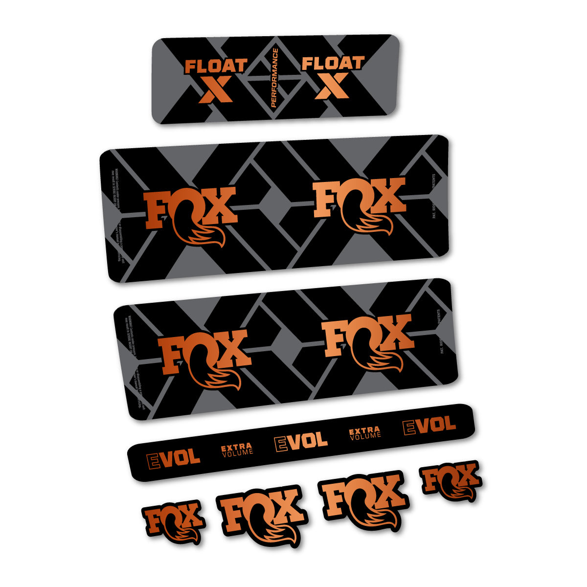 Stickers for Fox Float X Performance 2027, Rear Shock vinyl decals - Bronze