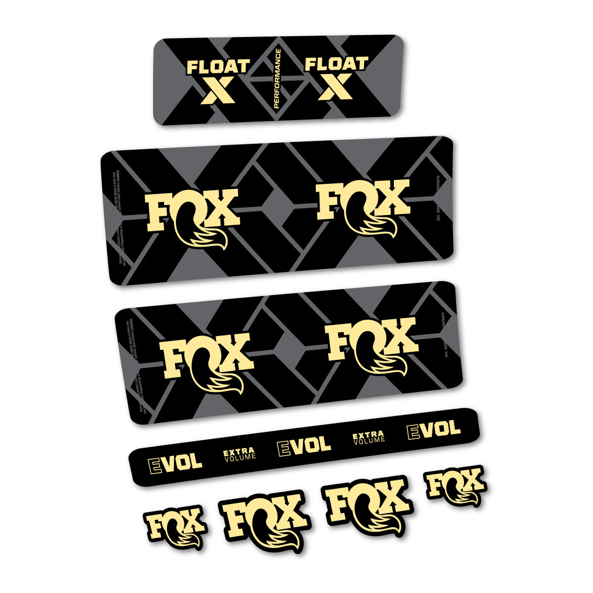 Stickers for Fox Float X Performance 2027, Rear Shock vinyl decals - Cream