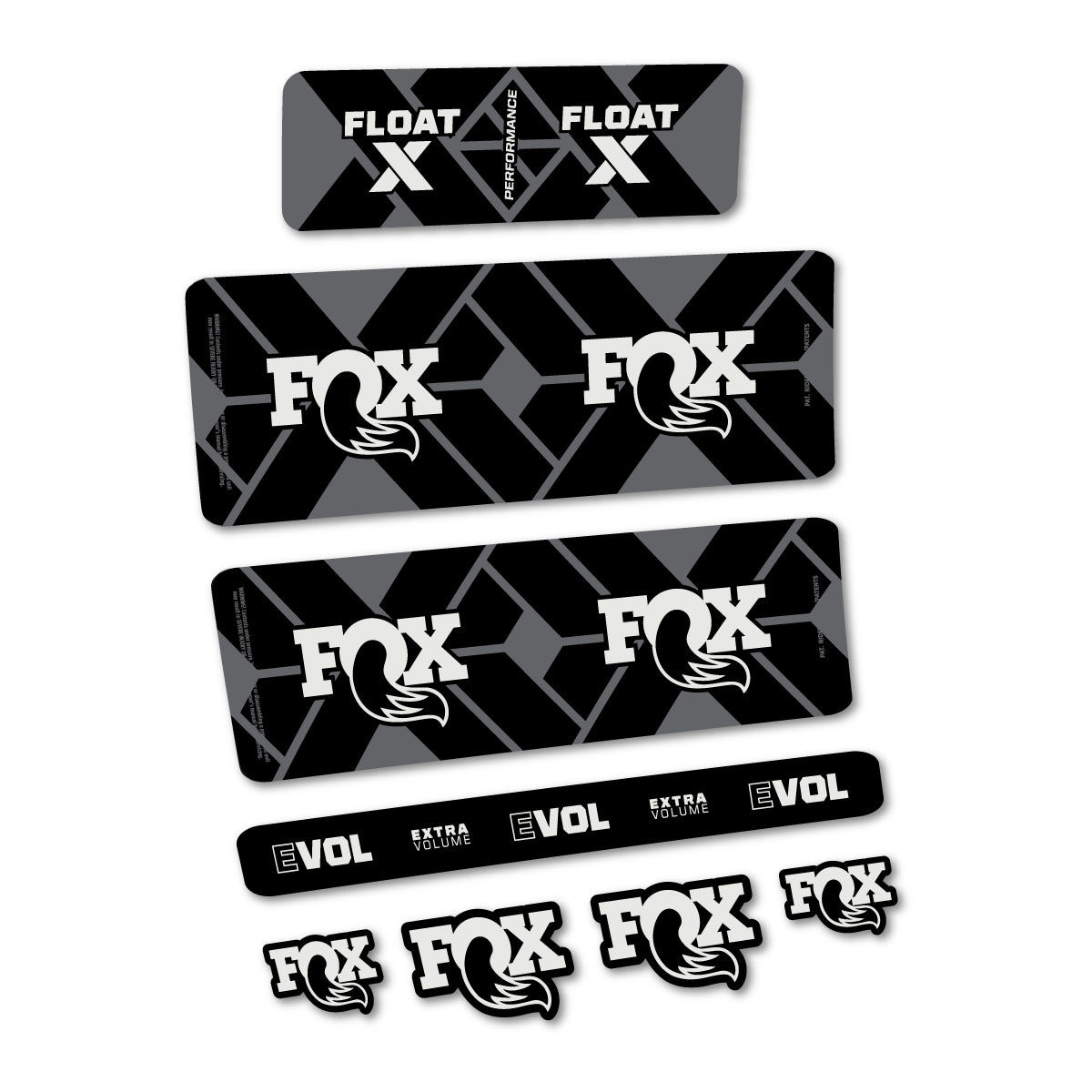 Stickers for Fox Float X Performance 2027, Rear Shock vinyl decals - Pearl Grey