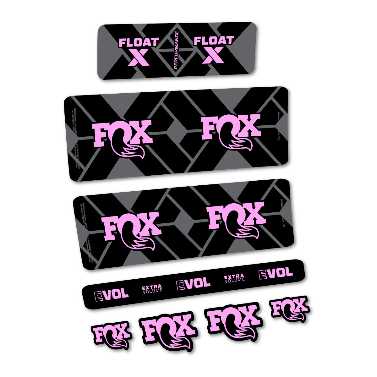 Stickers for Fox Float X Performance 2027, Rear Shock vinyl decals - Light Lilac