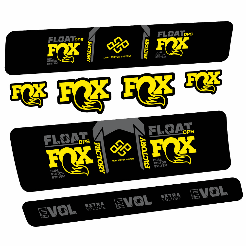 Aufkleber Fox Float Factory DPS, Stoßdämpfer, Fahrradaufkleber Vinyl