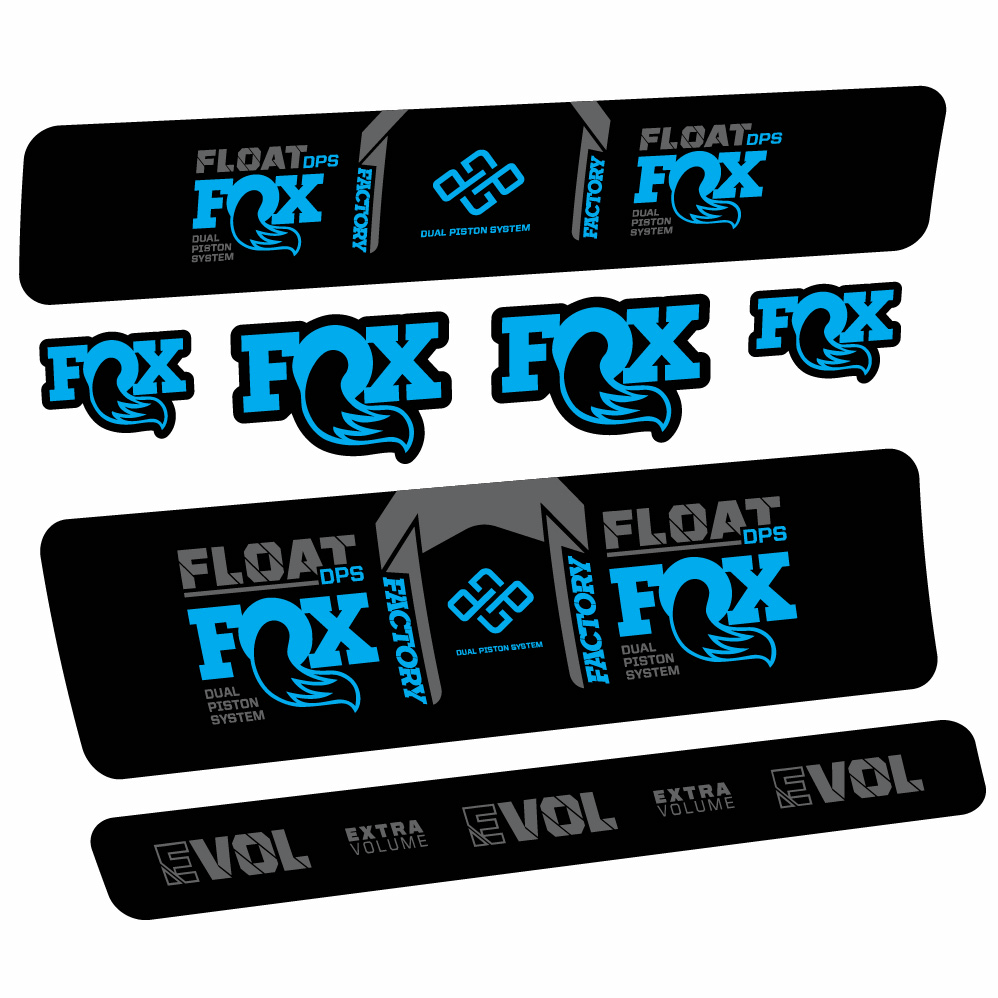 Aufkleber Fox Float Factory DPS, Stoßdämpfer, Fahrradaufkleber Vinyl