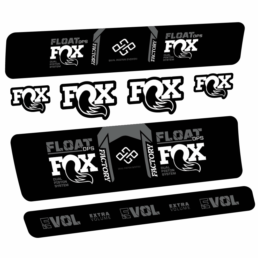 Aufkleber Fox Float Factory DPS, Stoßdämpfer, Fahrradaufkleber Vinyl