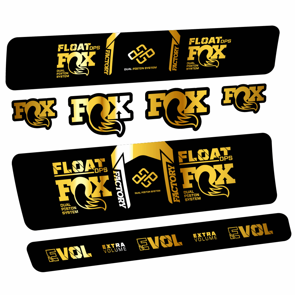 Aufkleber Fox Float Factory DPS, Stoßdämpfer, Fahrradaufkleber Vinyl