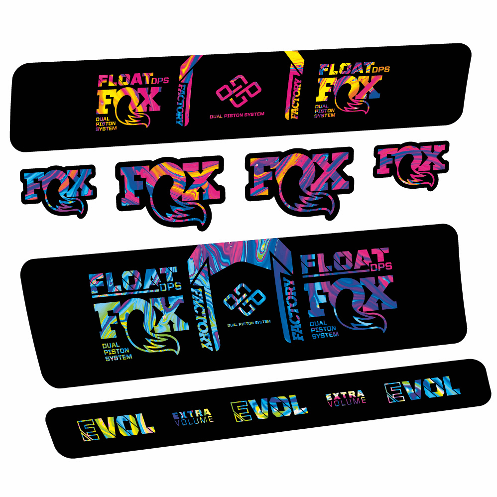Aufkleber Fox Float Factory DPS, Stoßdämpfer, Fahrradaufkleber Vinyl