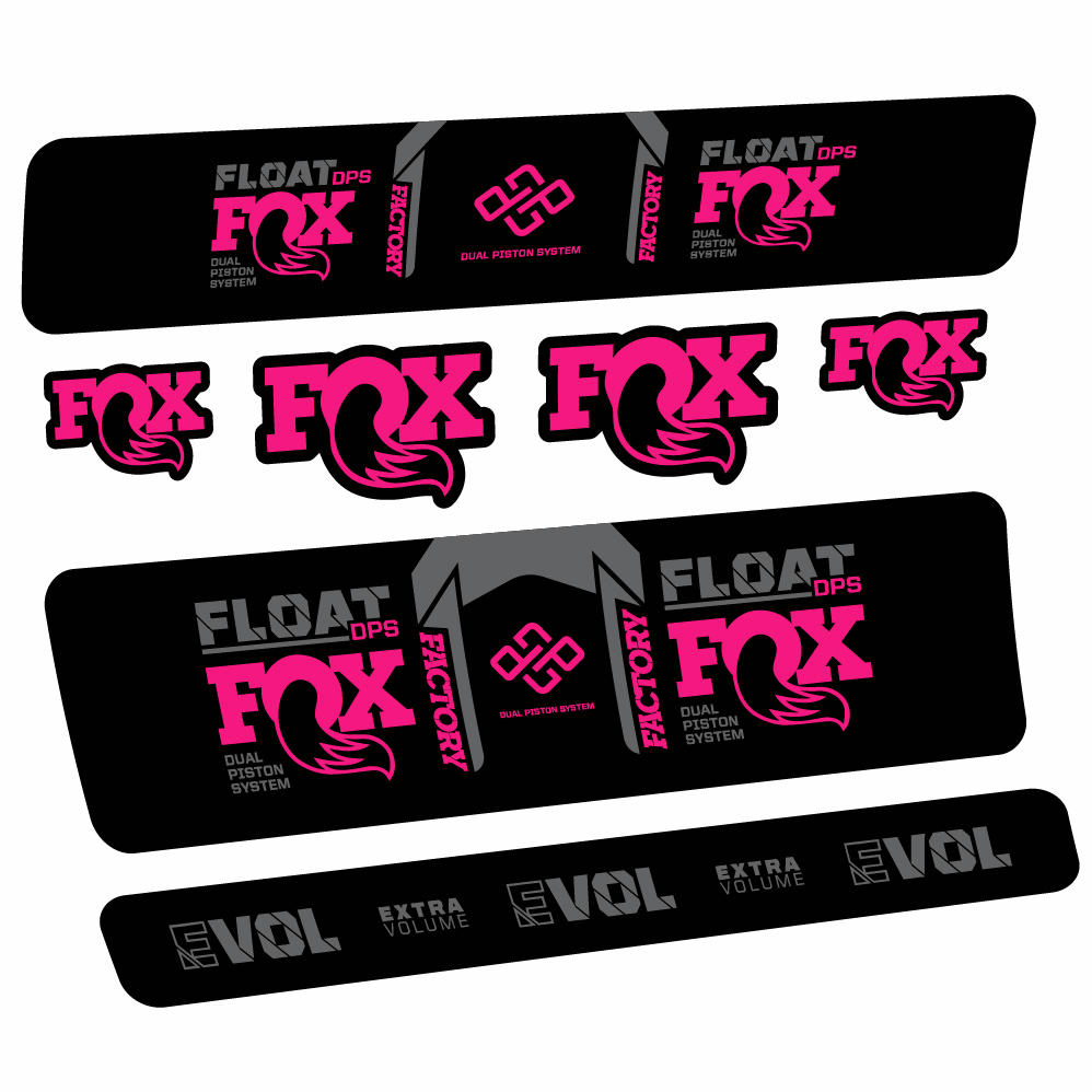 Aufkleber Fox Float Factory DPS, Stoßdämpfer, Fahrradaufkleber Vinyl