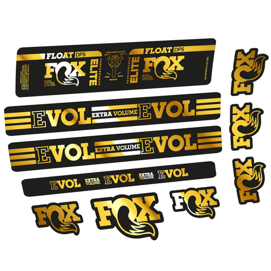 Chrome Gold decal for Fox Float DPS Elite rear shock – bike sticker vinyl