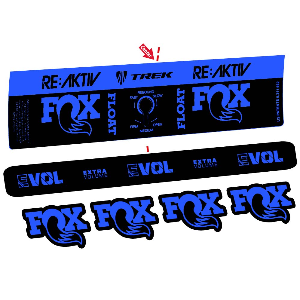 Aufkleber Fox Float Reactiv Trek, Stoßdämpfer, Fahrradaufkleber Vinyl