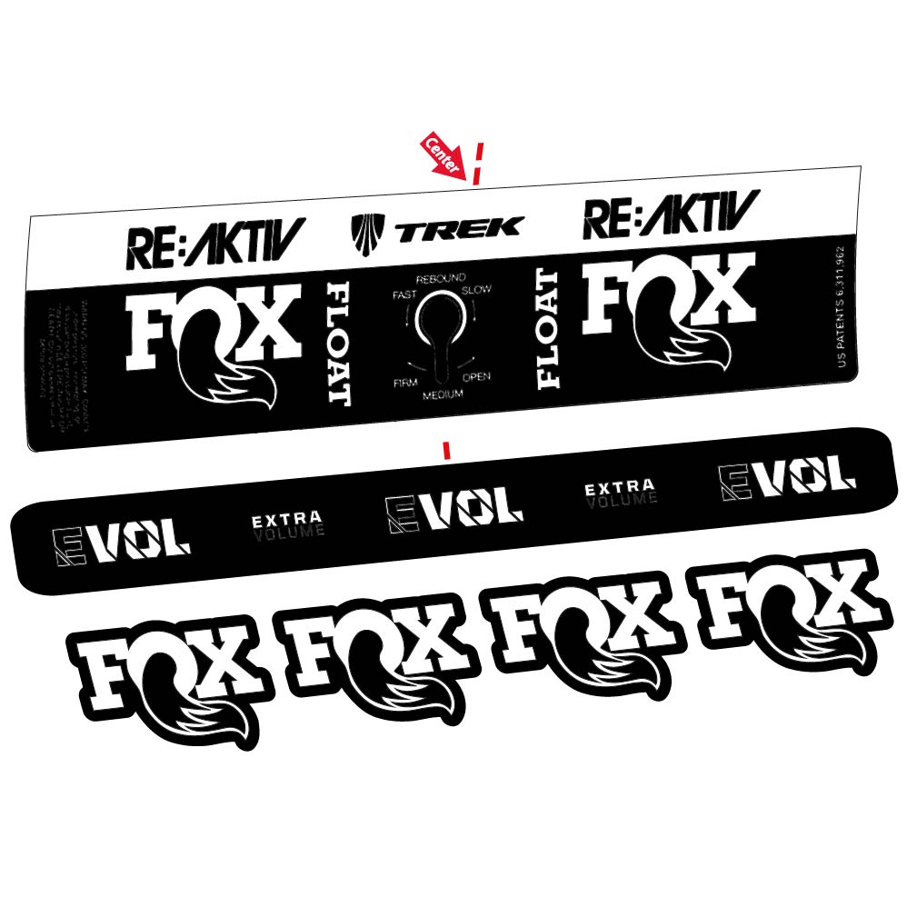 Aufkleber Fox Float Reactiv Trek, Stoßdämpfer, Fahrradaufkleber Vinyl
