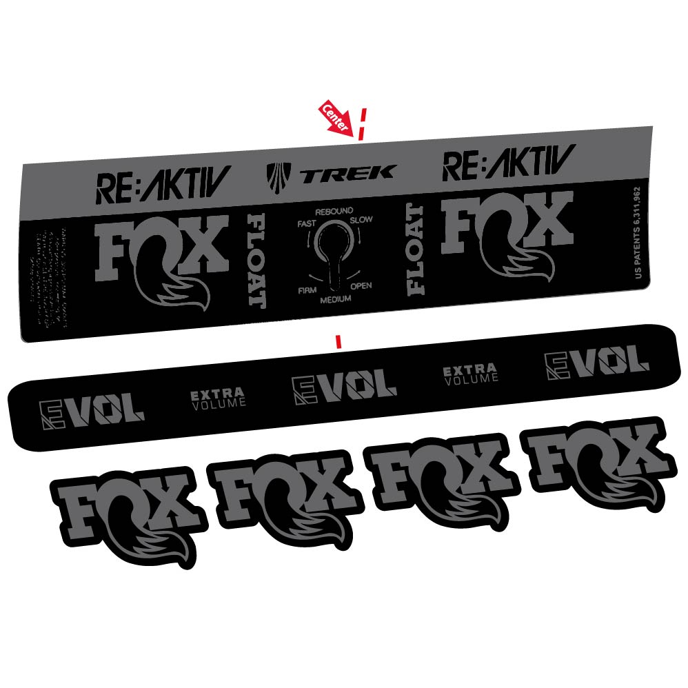 Aufkleber Fox Float Reactiv Trek, Stoßdämpfer, Fahrradaufkleber Vinyl