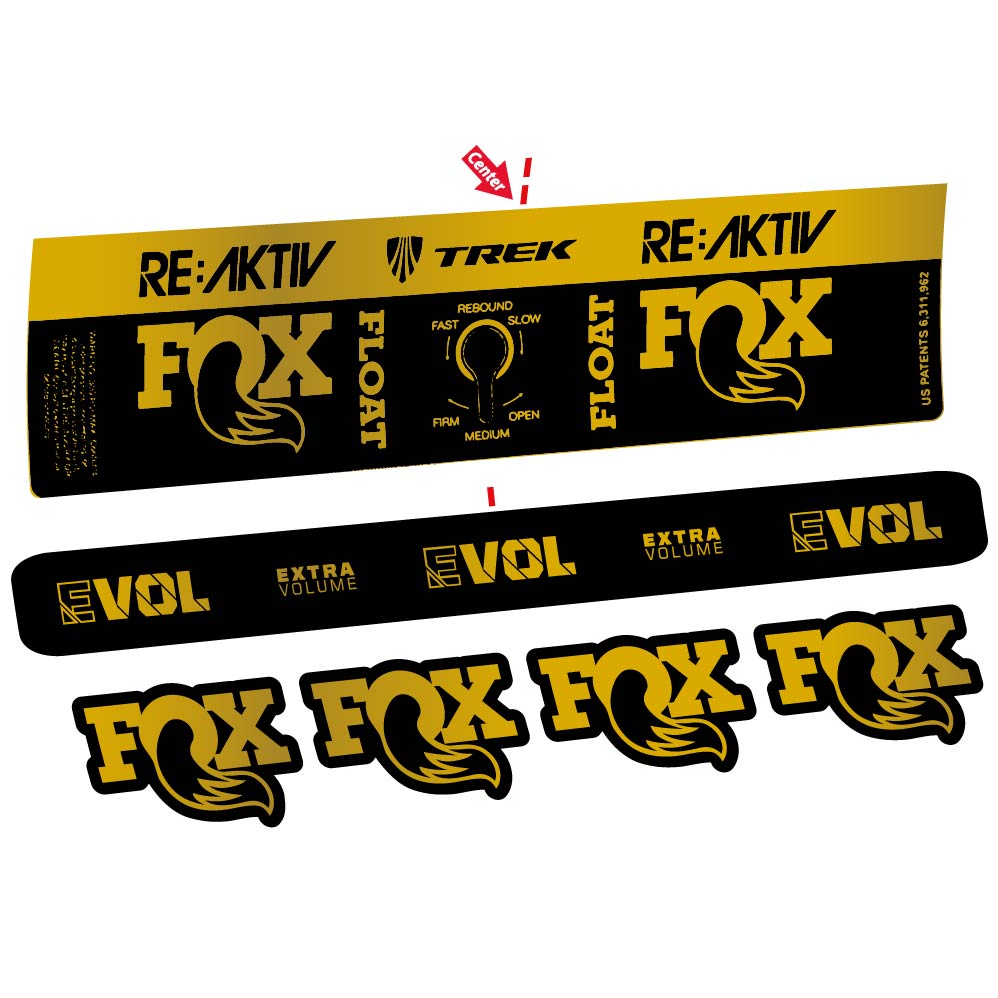Aufkleber Fox Float Reactiv Trek, Stoßdämpfer, Fahrradaufkleber Vinyl