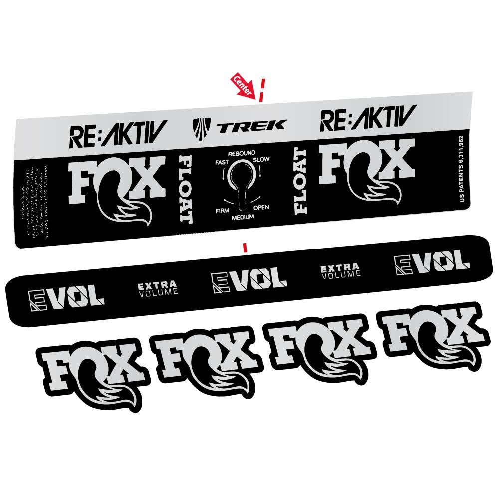 Aufkleber Fox Float Reactiv Trek, Stoßdämpfer, Fahrradaufkleber Vinyl