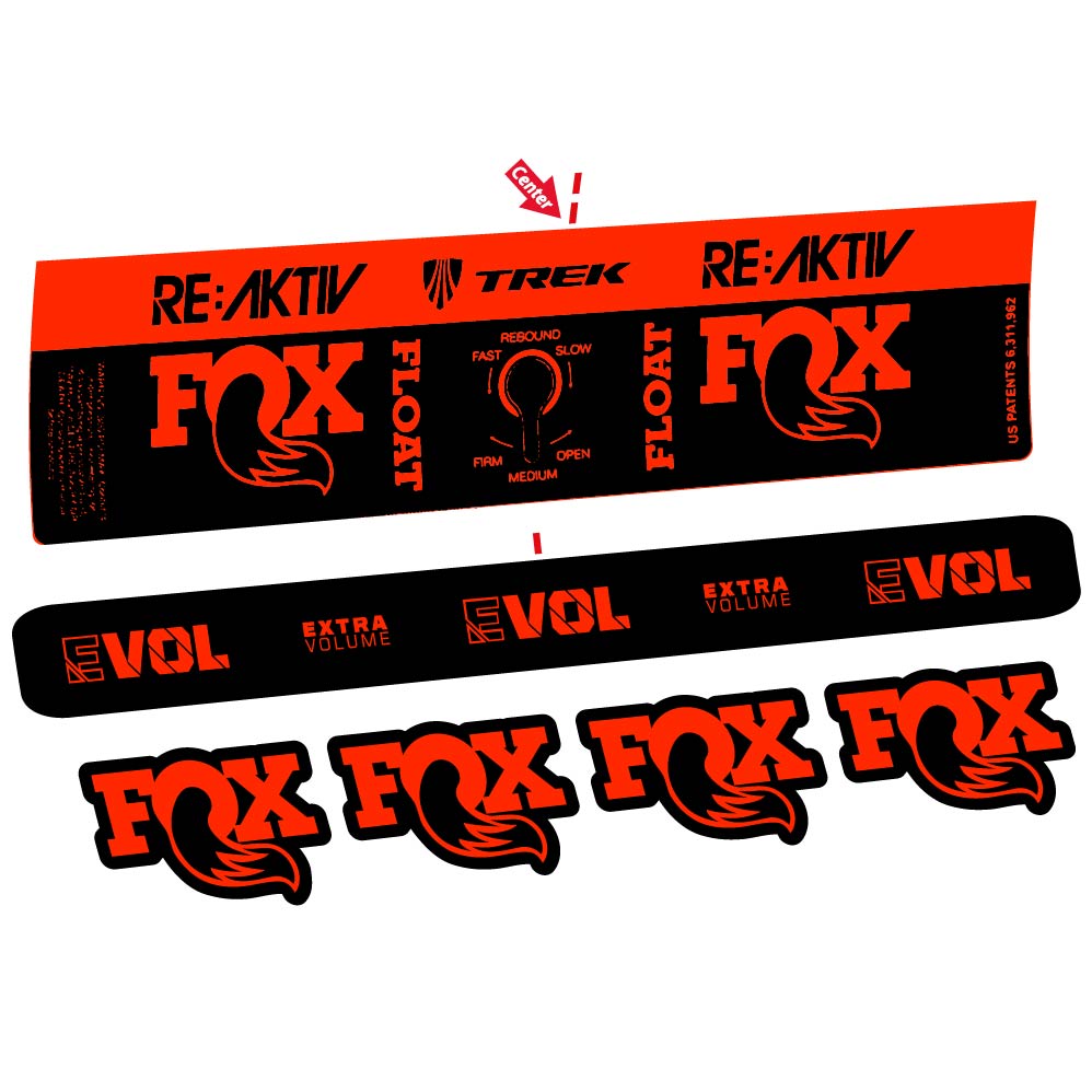 Aufkleber Fox Float Reactiv Trek, Stoßdämpfer, Fahrradaufkleber Vinyl