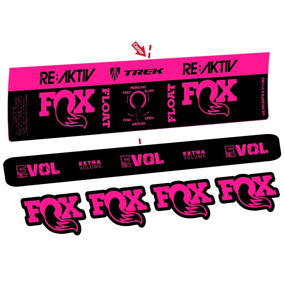 Aufkleber Fox Float Reactiv Trek, Stoßdämpfer, Fahrradaufkleber Vinyl