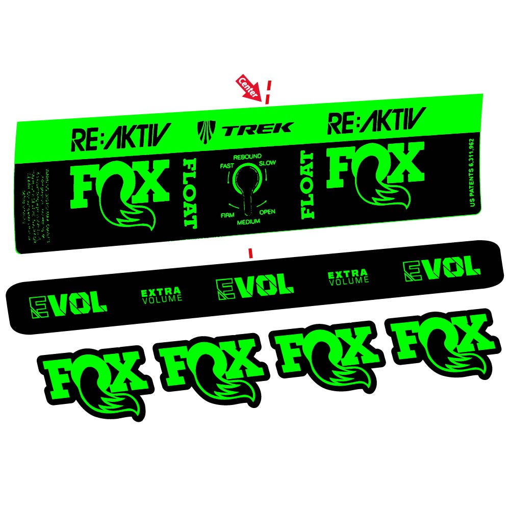 Aufkleber Fox Float Reactiv Trek, Stoßdämpfer, Fahrradaufkleber Vinyl