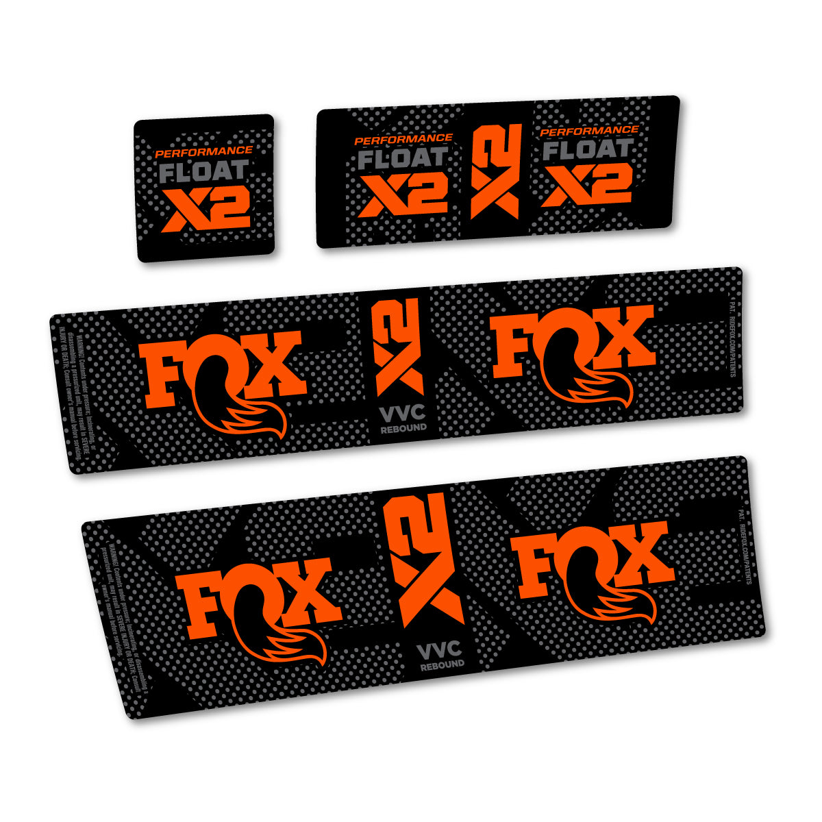 Compatible Stickers for Fox Performance Float X2, Shock Absorber vinyl decals - Orange