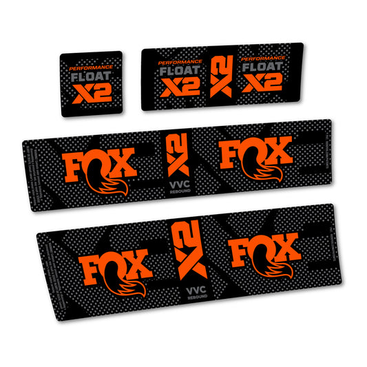 Orange decal for Fox Performance Float X2 rear shock – bike sticker vinyl