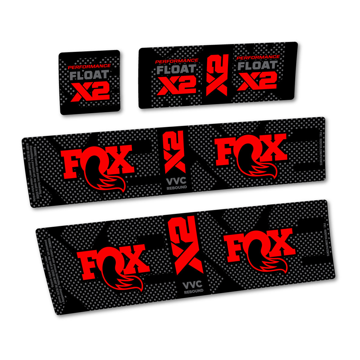 Compatible Stickers for Fox Performance Float X2, Shock Absorber vinyl decals - Orange Red