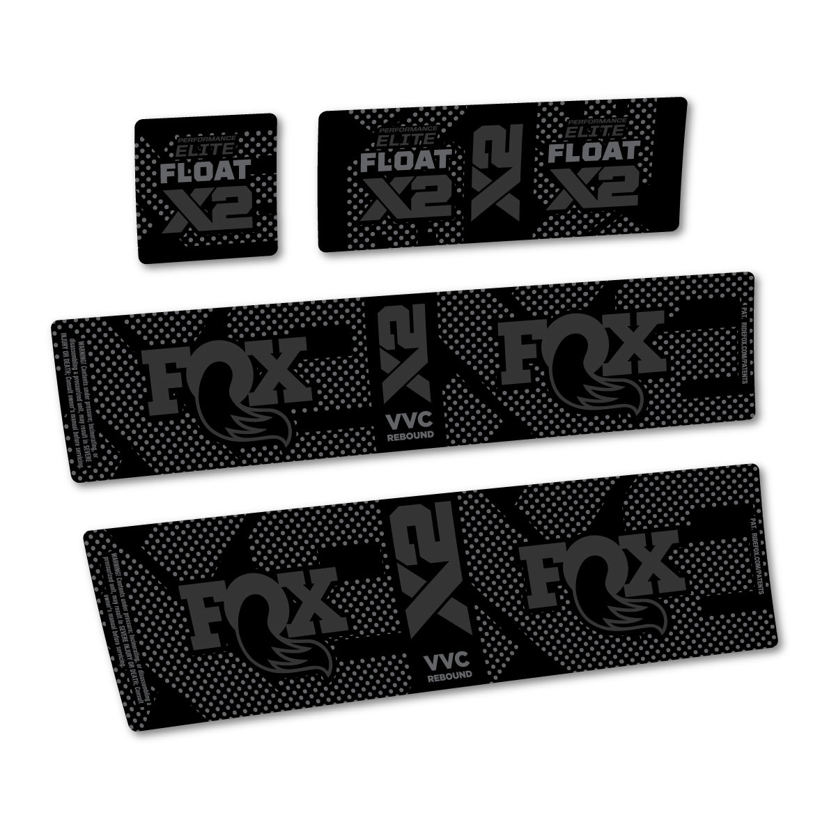 Compatible Stickers for Fox Performance Elite Float X2, Shock Absorber vinyl decals - Very Dark Grey