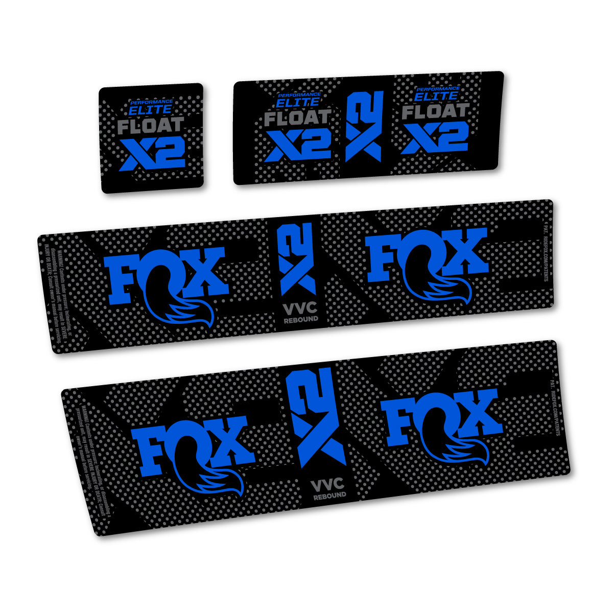 Compatible Stickers for Fox Performance Elite Float X2, Shock Absorber vinyl decals - Sea Blue