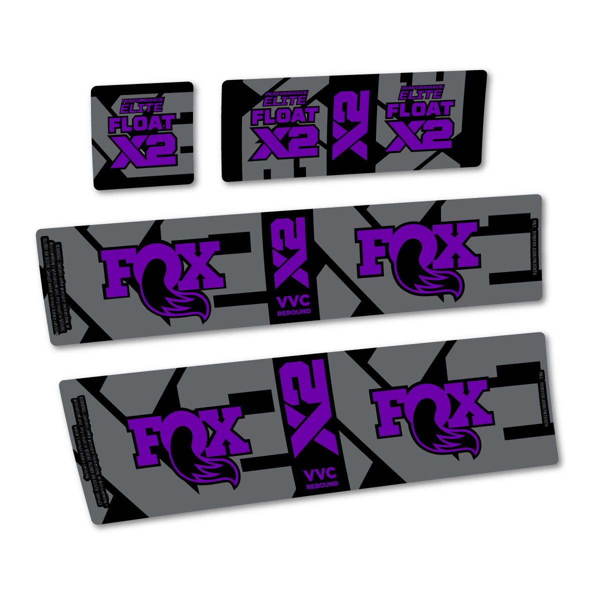 Compatible Stickers for Fox Performance Elite Float X2 2026, Shock Absorber vinyl decals - Violet