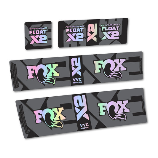 Hollographic decal for Fox Performance Float X2 2026 rear shock – bike sticker vinyl