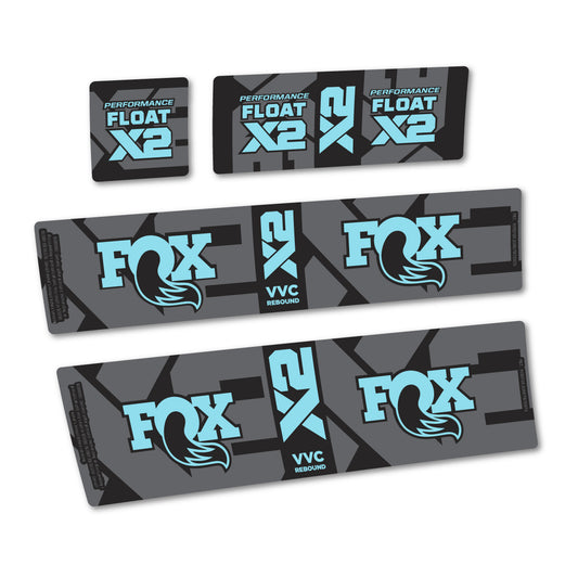 Sky Blue decal for Fox Performance Float X2 2026 rear shock – bike sticker vinyl