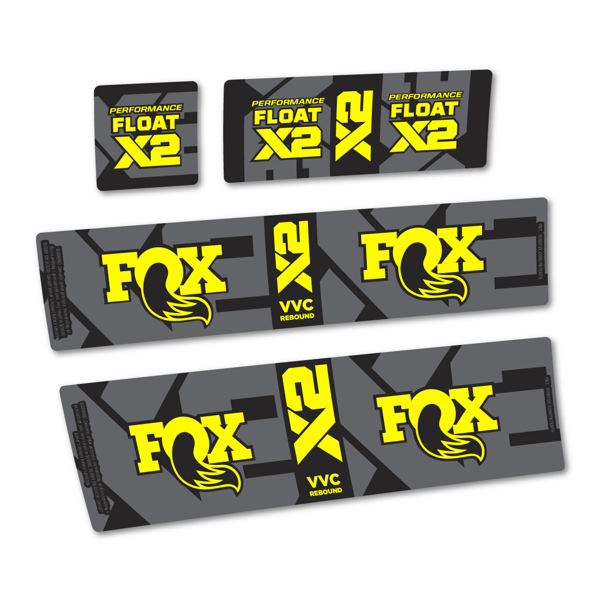 Compatible Stickers for Fox Performance Float X2 2026, Shock Absorber vinyl decals - Lemon Yellow