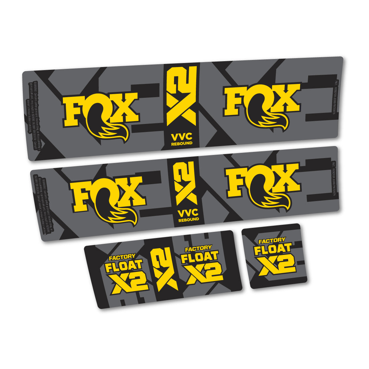 Compatible Stickers for Fox Factory Float X2 2026, Shock Absorber vinyl decals - Banana Yellow
