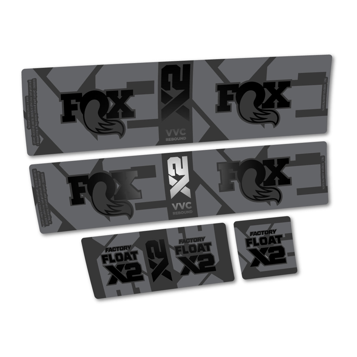 Compatible Stickers for Fox Factory Float X2 2026, Shock Absorber vinyl decals - Black