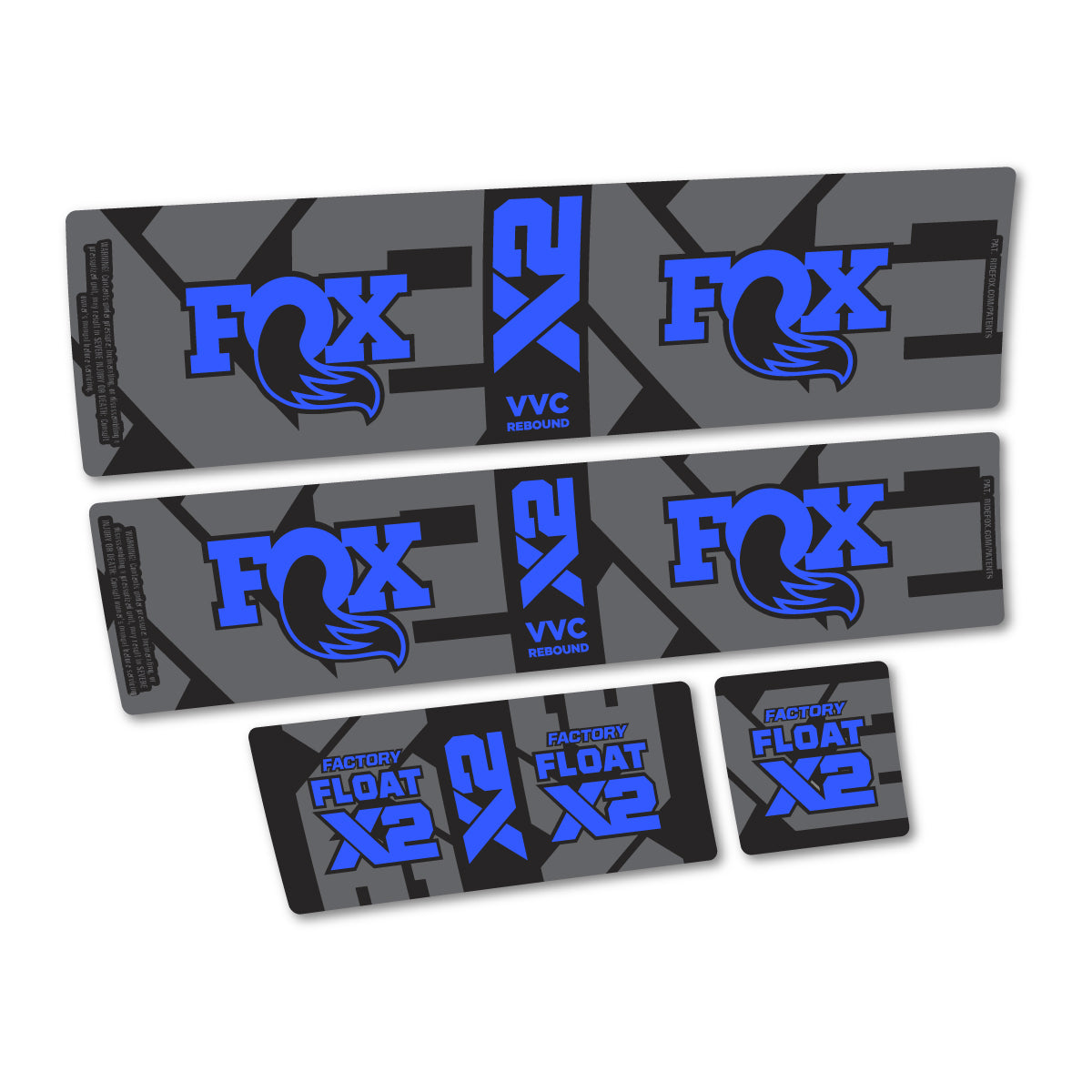 Compatible Stickers for Fox Factory Float X2 2026, Shock Absorber vinyl decals - Medium Blue