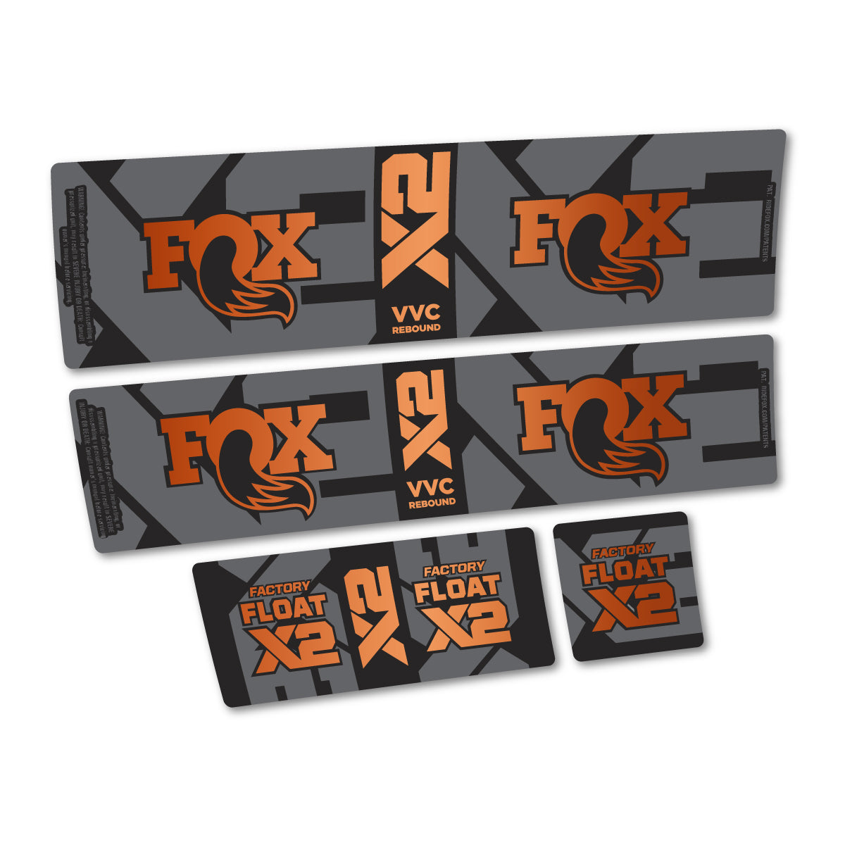 Compatible Stickers for Fox Factory Float X2 2026, Shock Absorber vinyl decals - Bronze