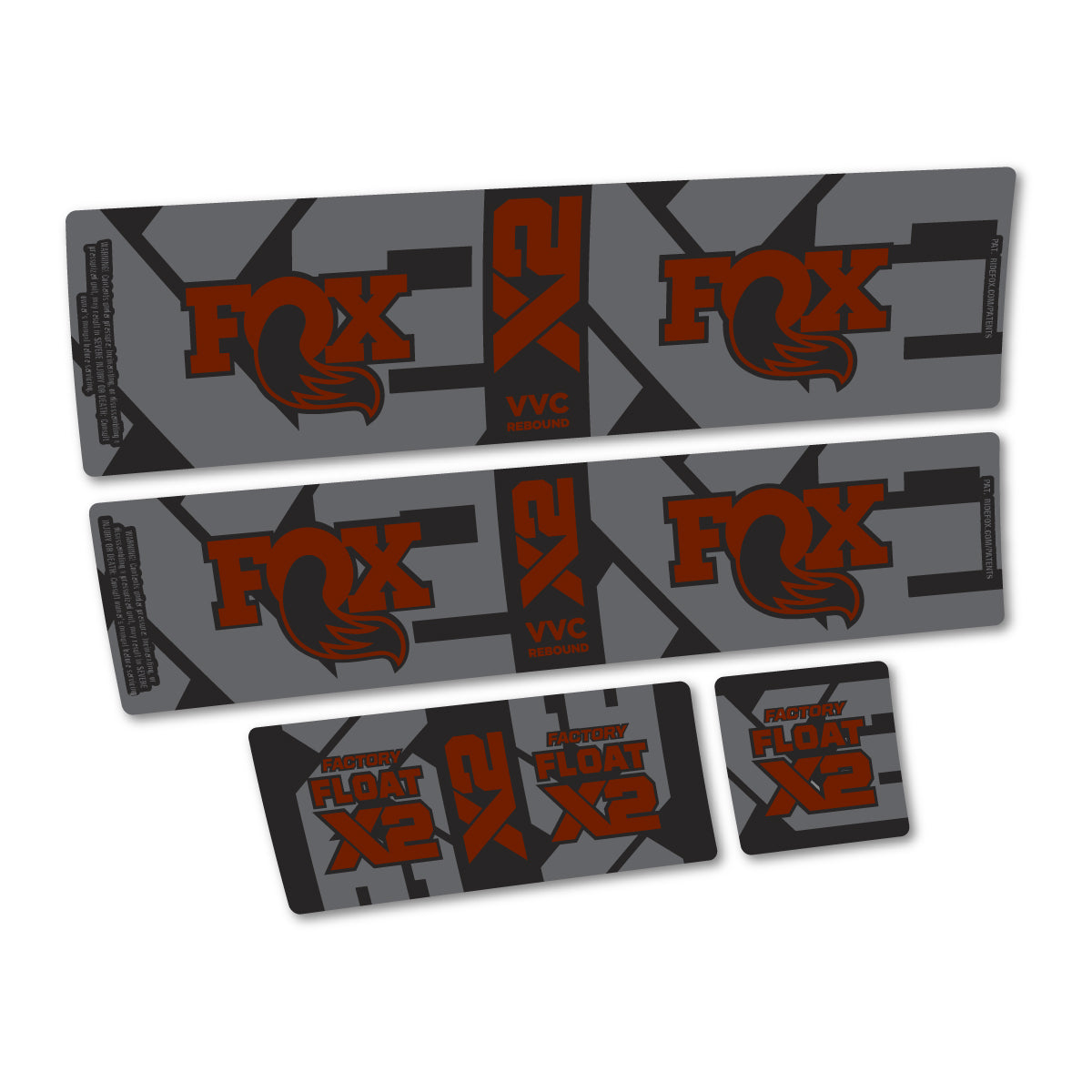 Compatible Stickers for Fox Factory Float X2 2026, Shock Absorber vinyl decals - Brown