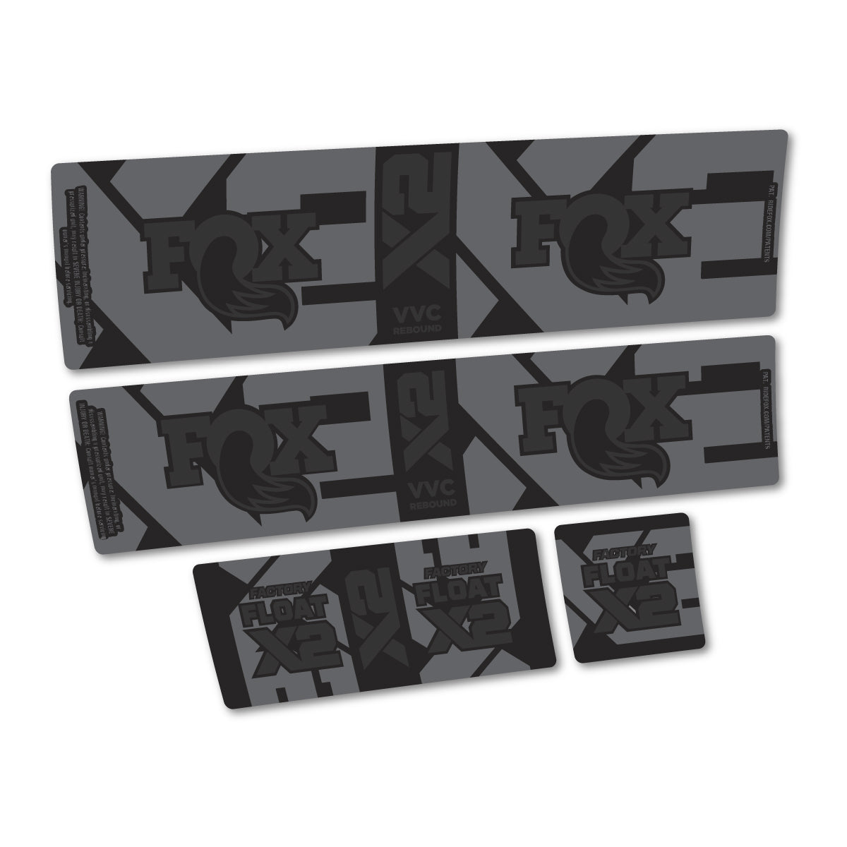 Compatible Stickers for Fox Factory Float X2 2026, Shock Absorber vinyl decals - Very Dark Grey