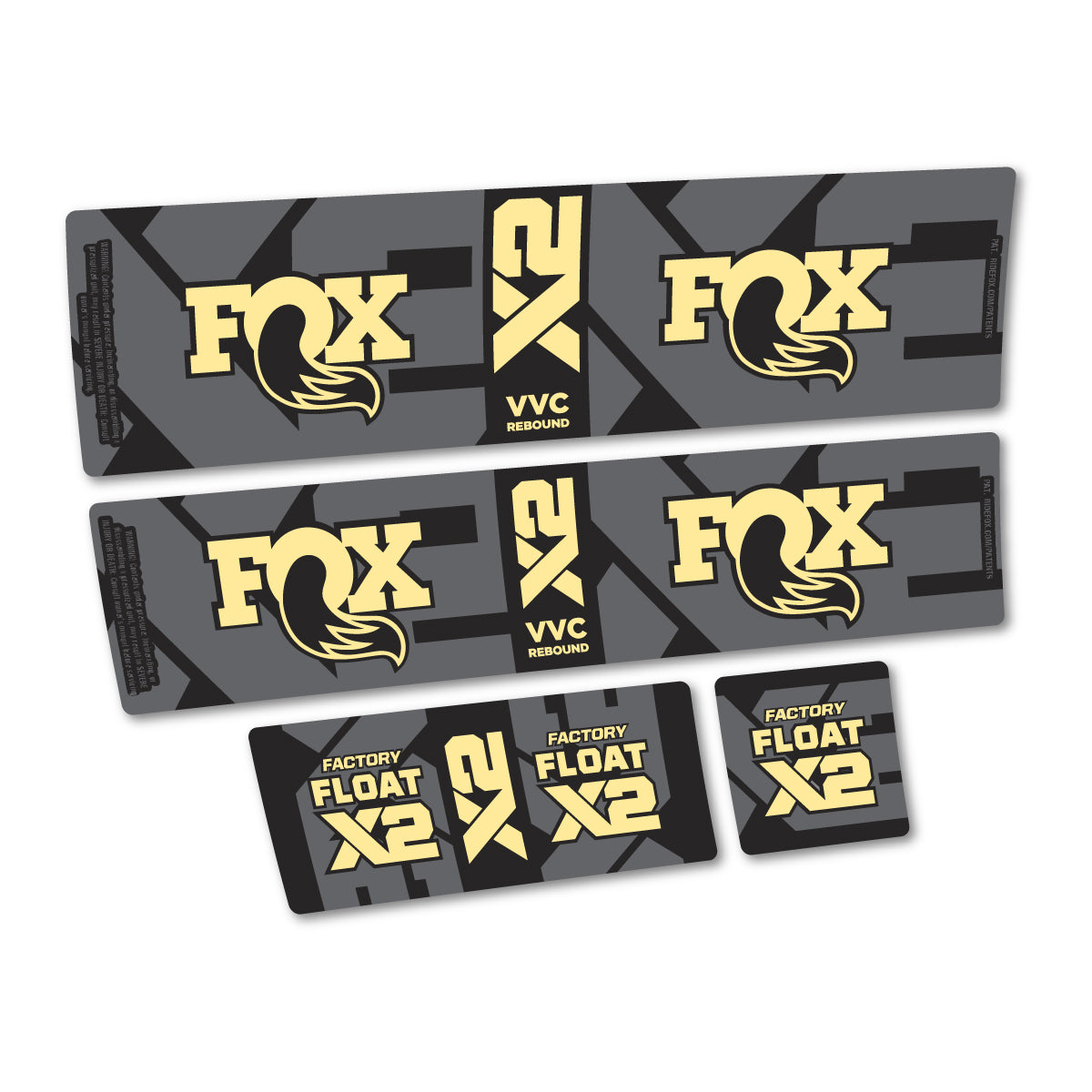 Compatible Stickers for Fox Factory Float X2 2026, Shock Absorber vinyl decals - Cream
