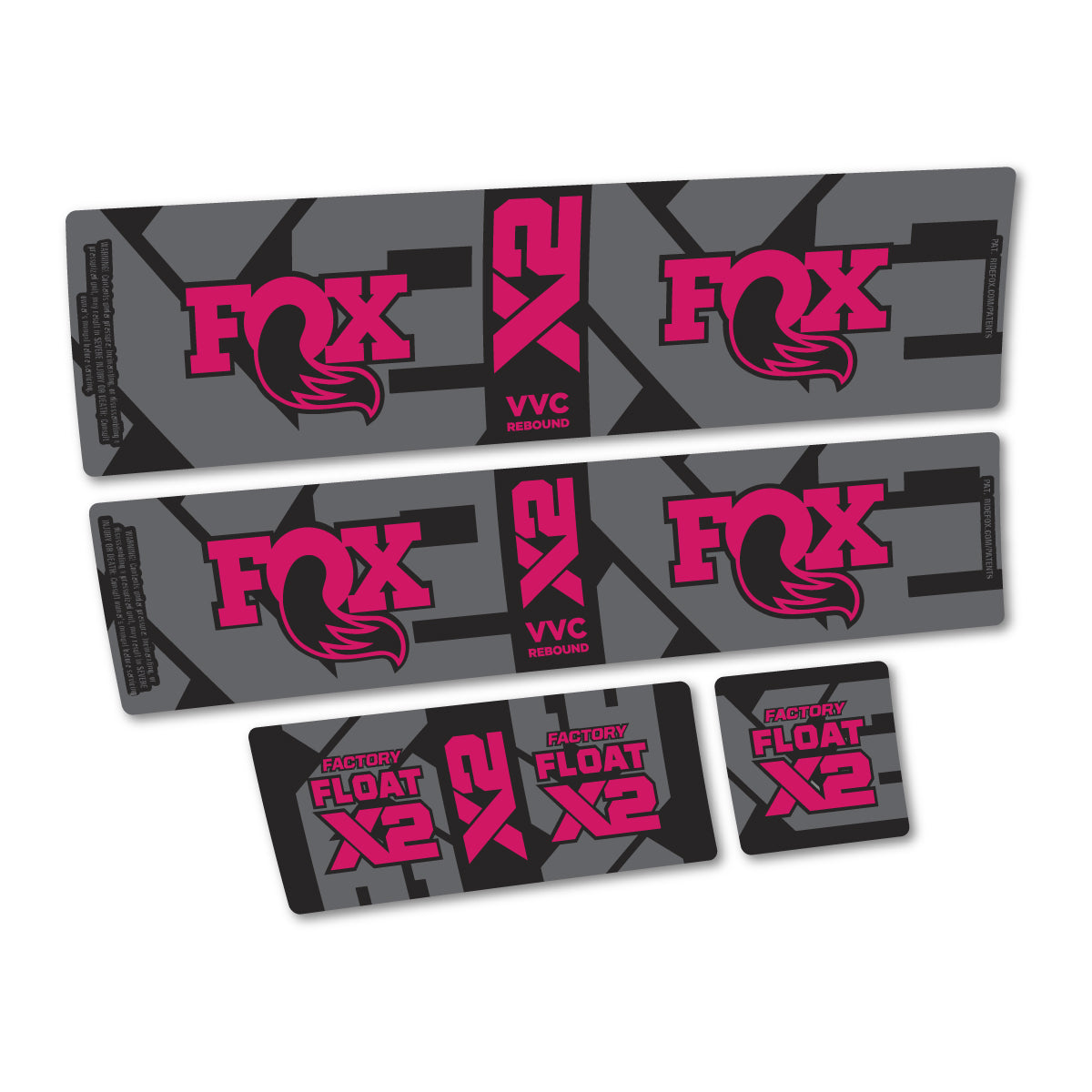 Compatible Stickers for Fox Factory Float X2 2026, Shock Absorber vinyl decals - Dark Pink