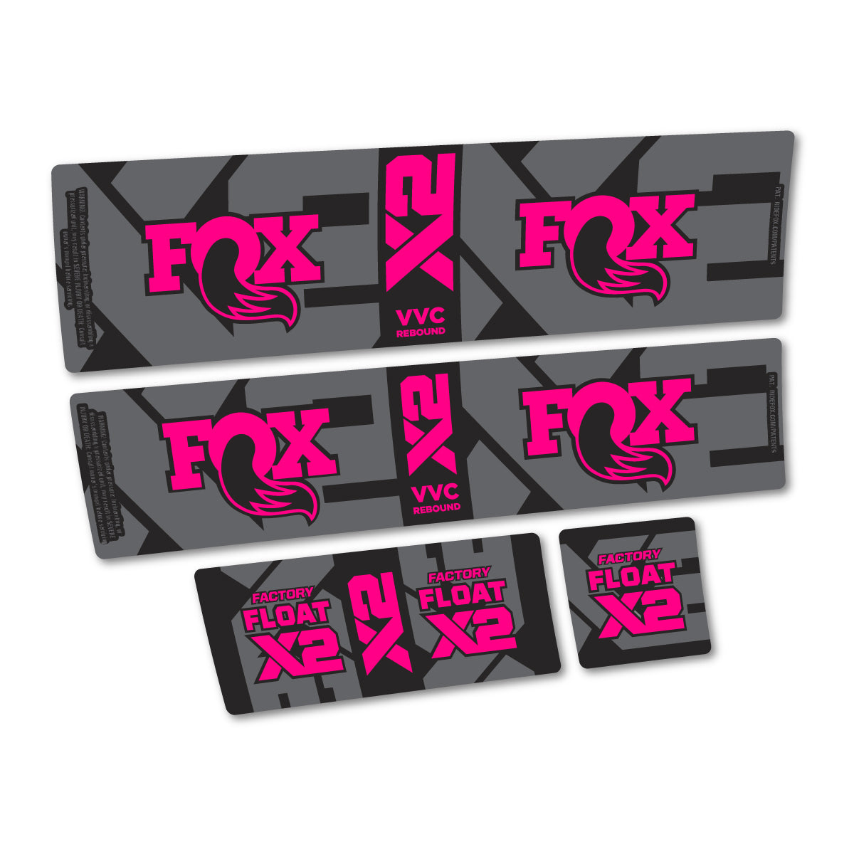 Compatible Stickers for Fox Factory Float X2 2026, Shock Absorber vinyl decals - Fuchsia