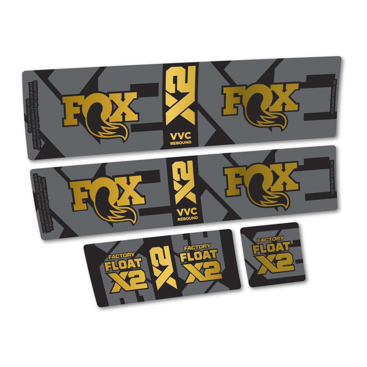 Compatible Stickers for Fox Factory Float X2 2026, Shock Absorber vinyl decals - Gold
