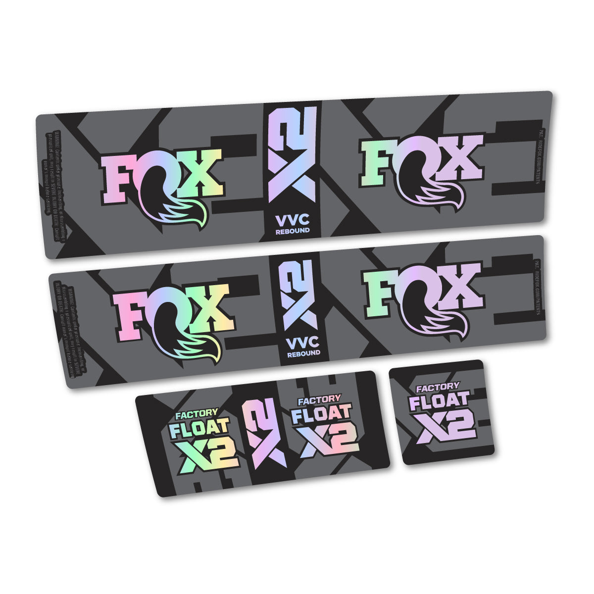 Compatible Stickers for Fox Factory Float X2 2026, Shock Absorber vinyl decals - Hollographic