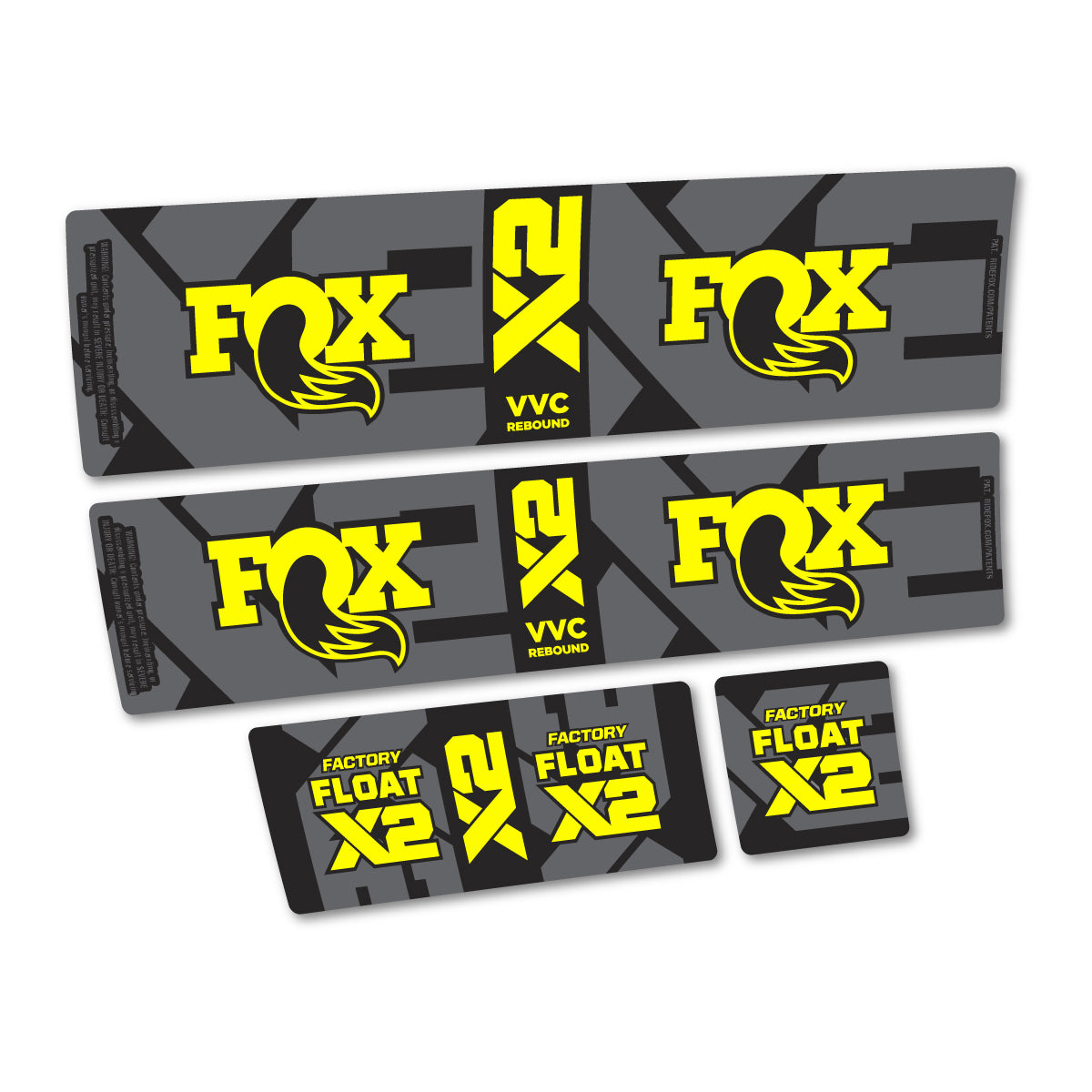 Compatible Stickers for Fox Factory Float X2 2026, Shock Absorber vinyl decals - Lemon Yellow