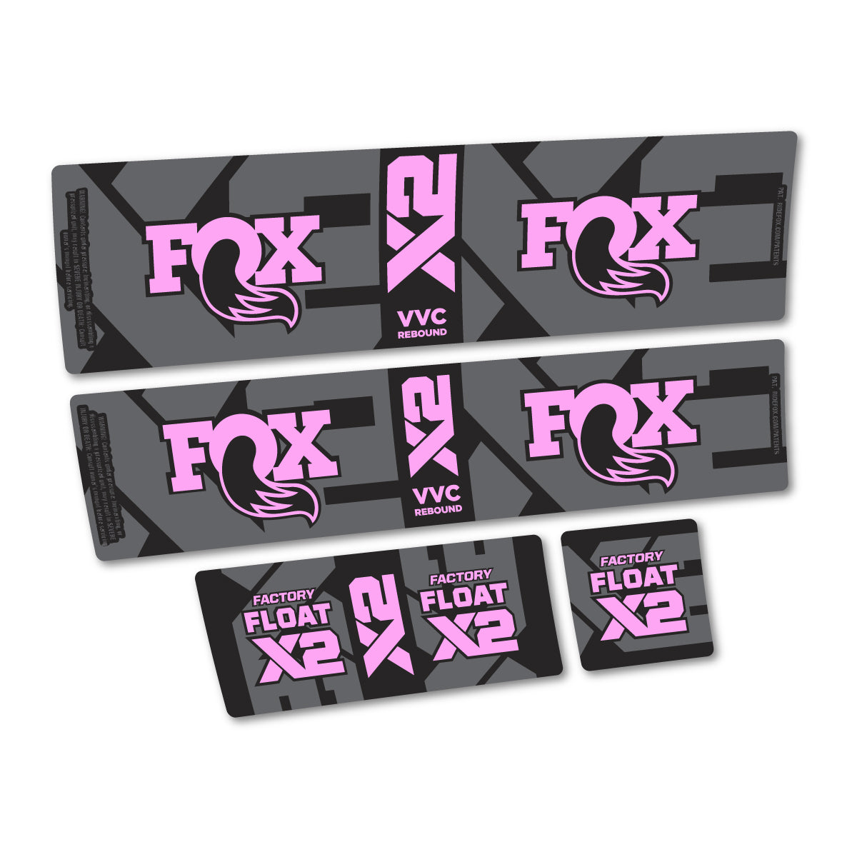 Compatible Stickers for Fox Factory Float X2 2026, Shock Absorber vinyl decals - Light Lilac