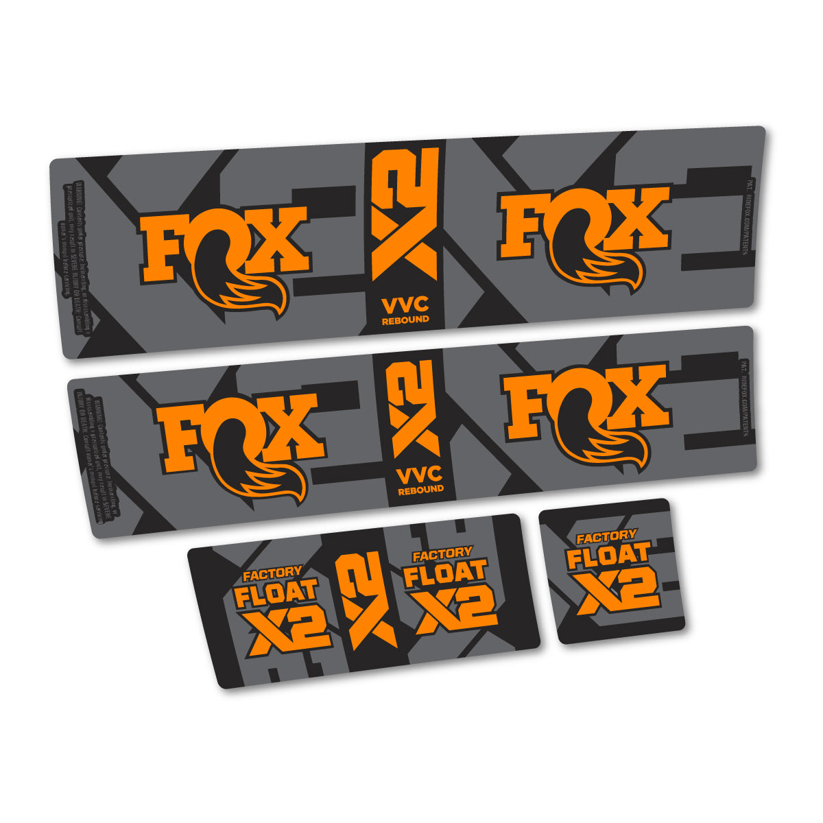 Compatible Stickers for Fox Factory Float X2 2026, Shock Absorber vinyl decals - Light Neon Orange