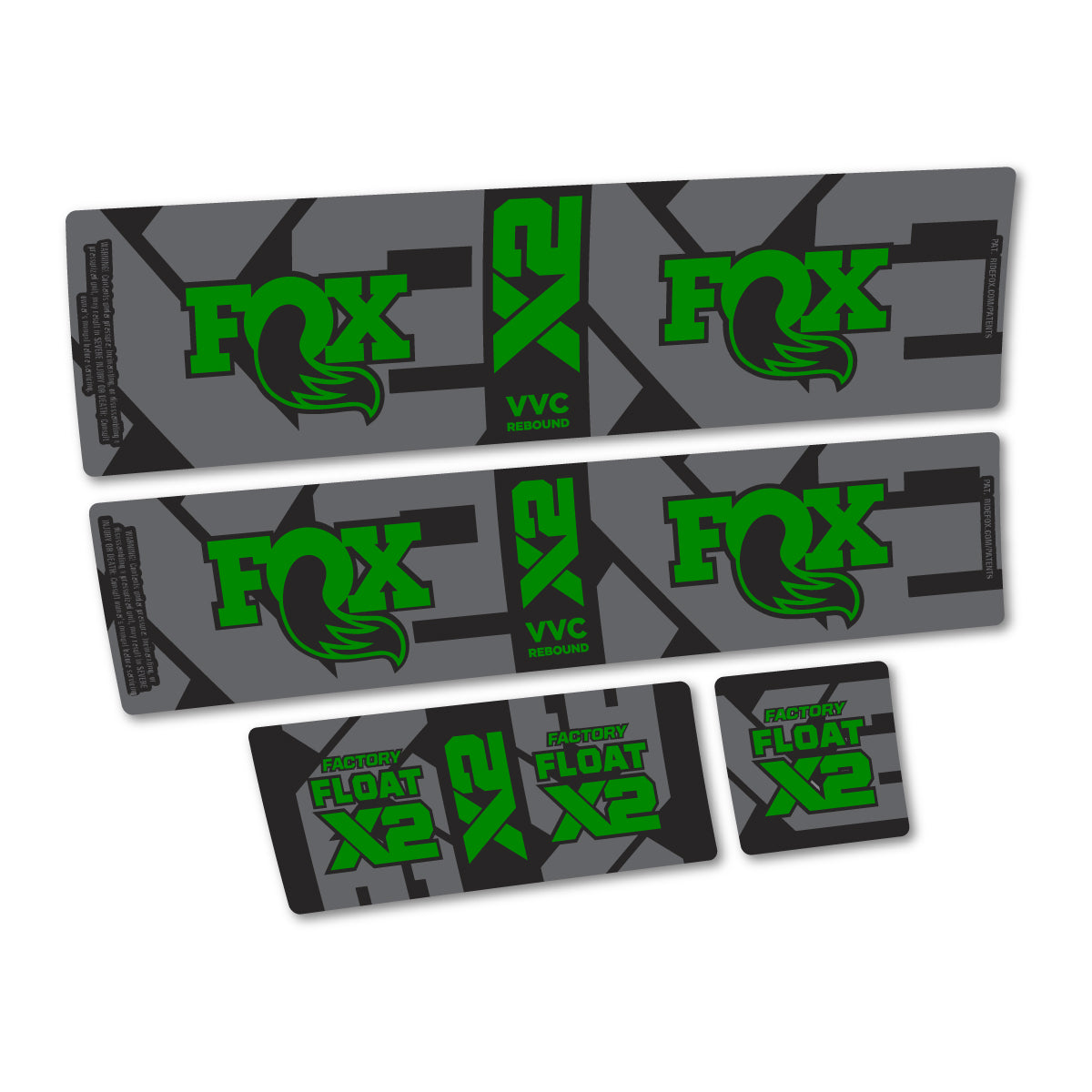 Compatible Stickers for Fox Factory Float X2 2026, Shock Absorber vinyl decals - Medium Green