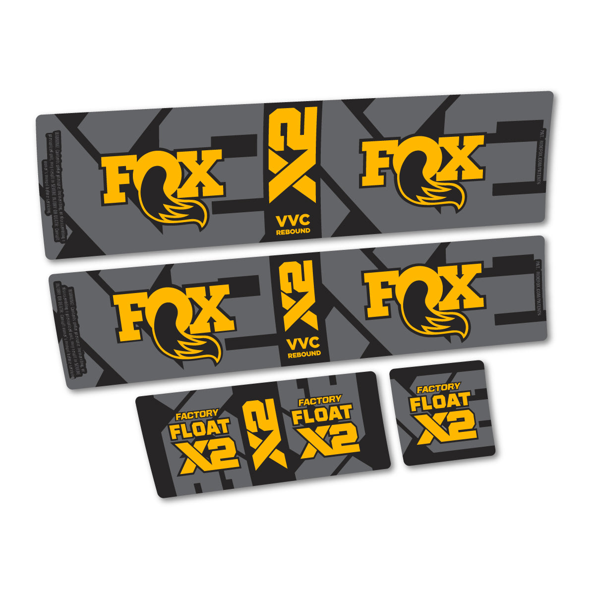 Compatible Stickers for Fox Factory Float X2 2026, Shock Absorber vinyl decals - Medium Yellow