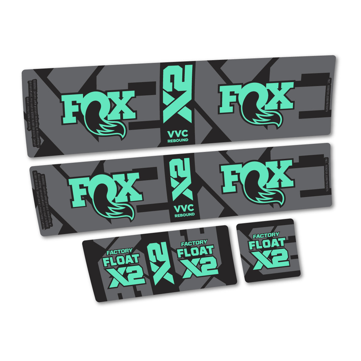 Compatible Stickers for Fox Factory Float X2 2026, Shock Absorber vinyl decals - Mint