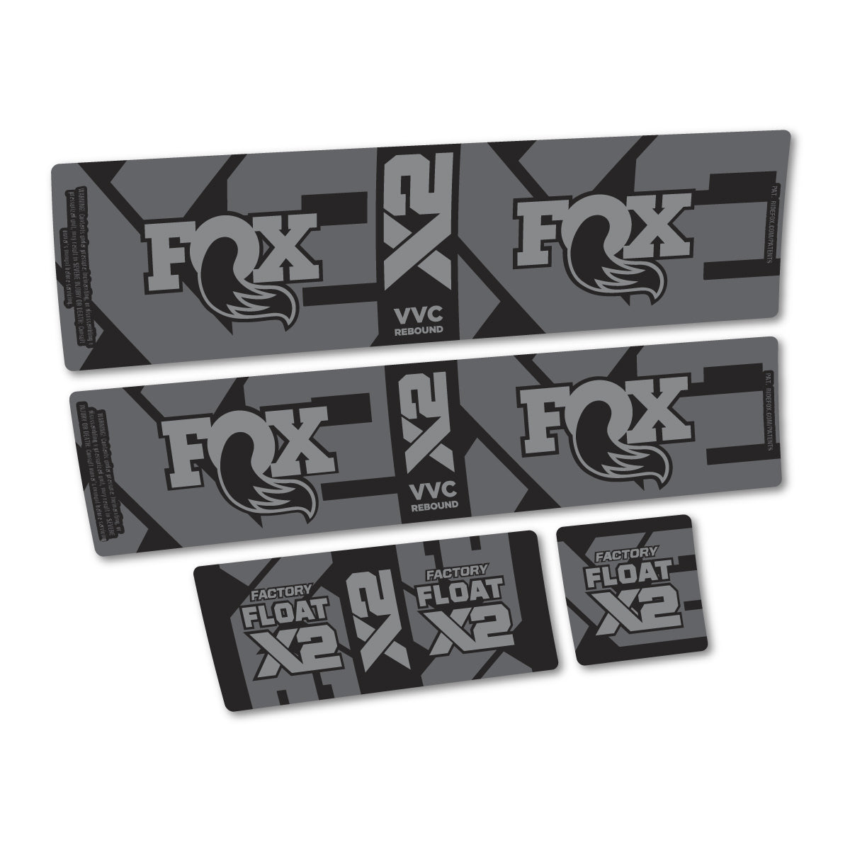 Compatible Stickers for Fox Factory Float X2 2026, Shock Absorber vinyl decals - Traffic Grey