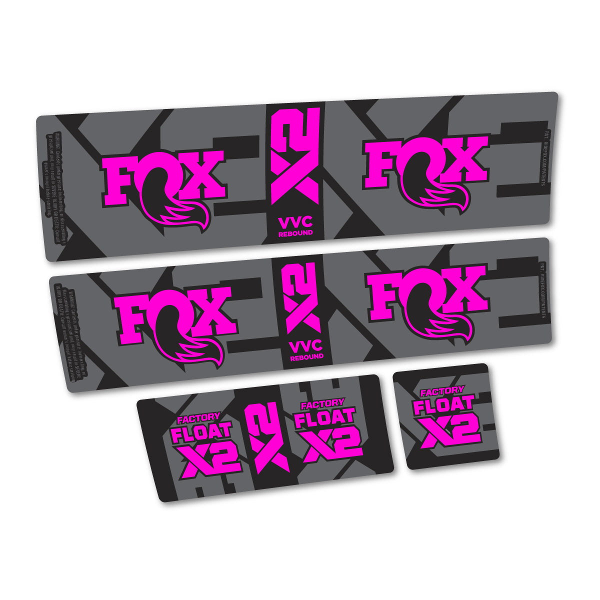 Compatible Stickers for Fox Factory Float X2 2026, Shock Absorber vinyl decals - Fuchsia Neon