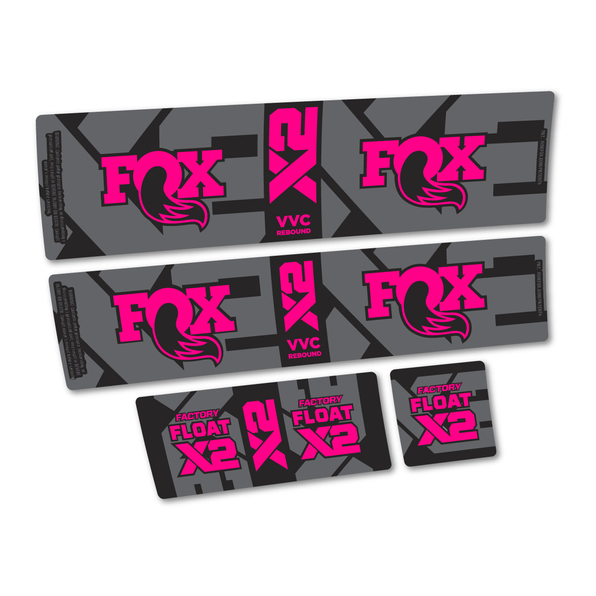 Compatible Stickers for Fox Factory Float X2 2026, Shock Absorber vinyl decals - Neon Pink