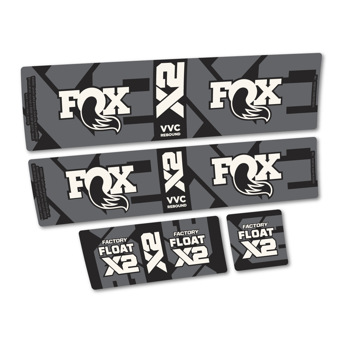 Compatible Stickers for Fox Factory Float X2 2026, Shock Absorber vinyl decals - Bone White