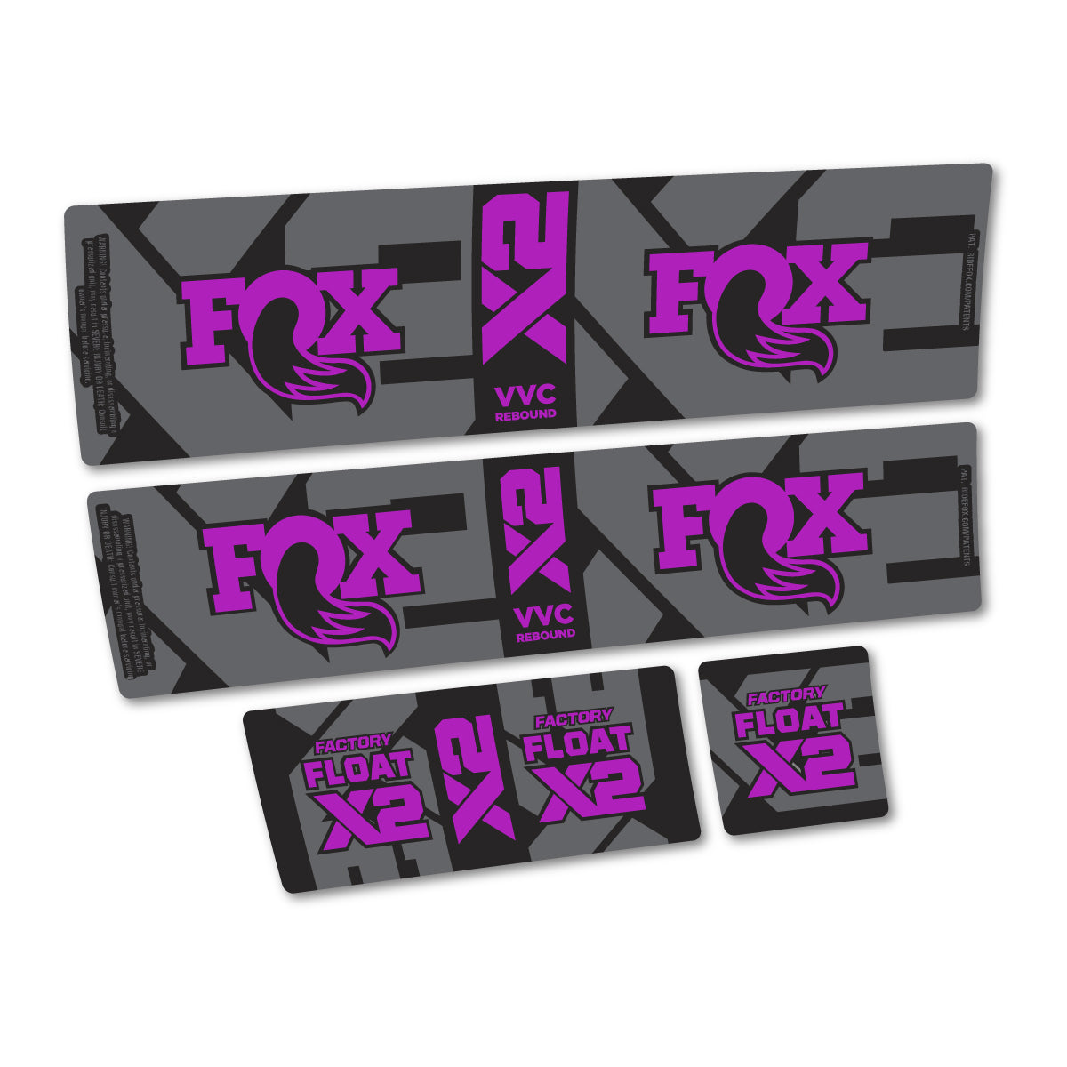 Compatible Stickers for Fox Factory Float X2 2026, Shock Absorber vinyl decals - Violet Pink